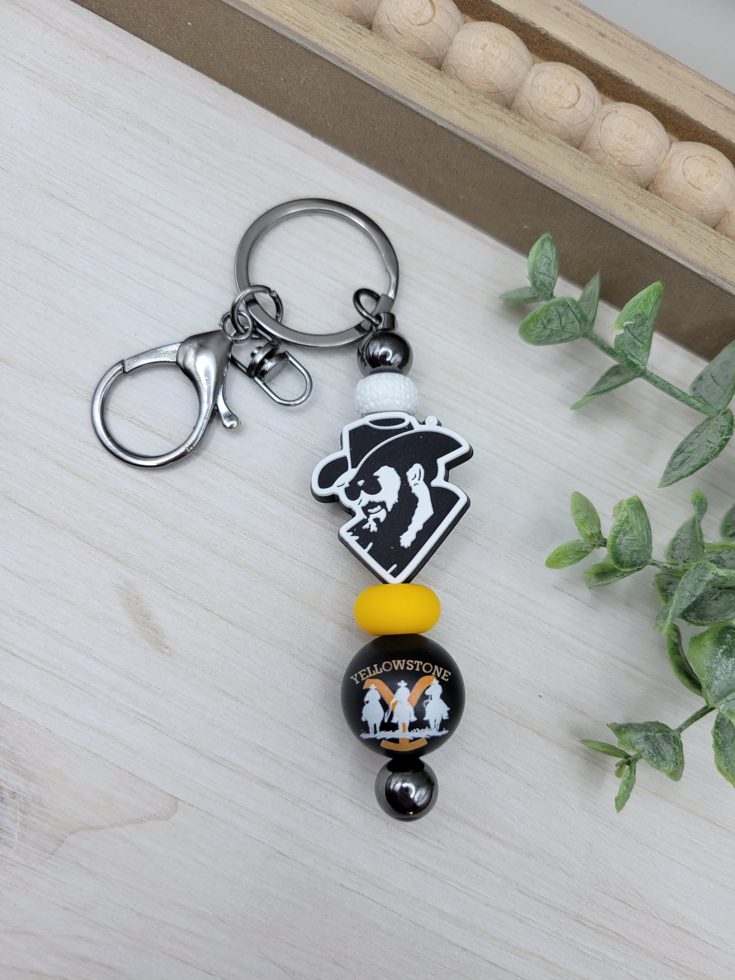 Yellowstone Barbell Keychain