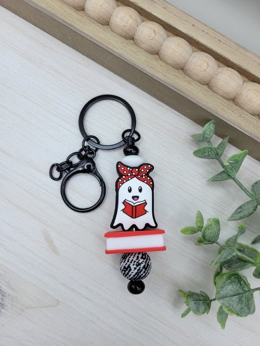 Red Reading Ghost Barbell Keychain