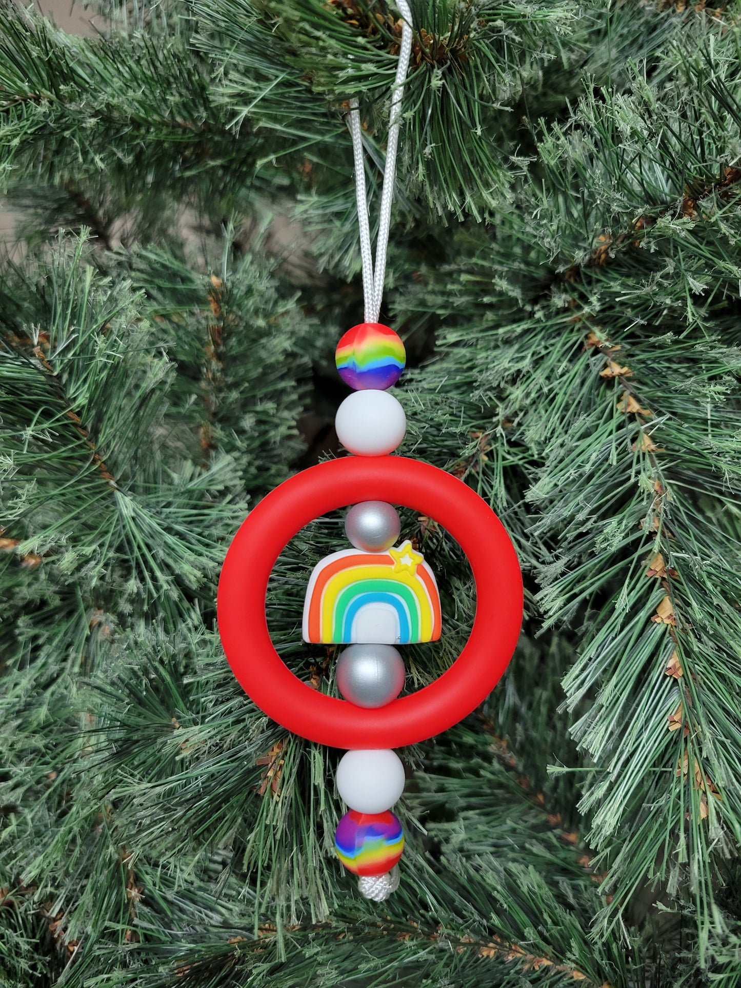 Bright Rainbow Christmas Tree Ornament