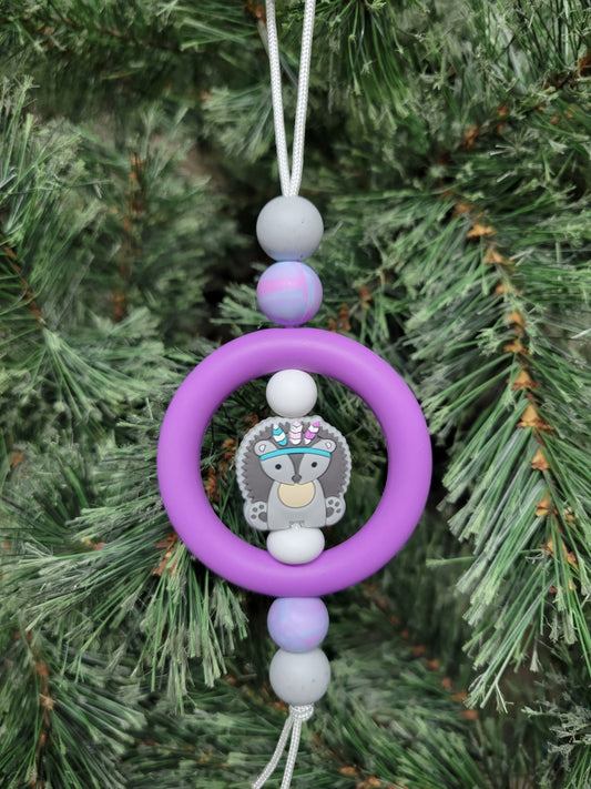 Purple Hedgehog Christmas Tree Ornament