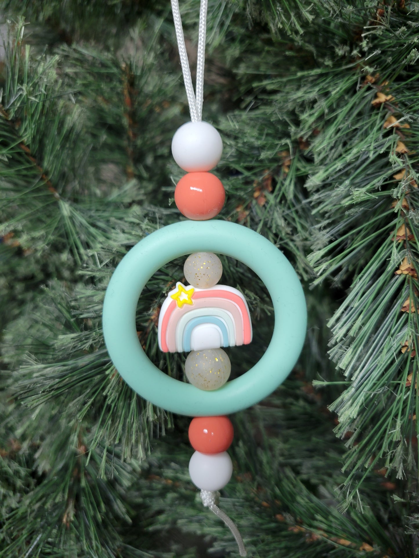 Pastel Rainbow Christmas Tree Ornament
