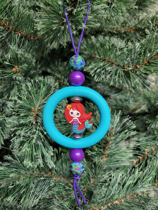 Red Mermaid Christmas Tree Ornament