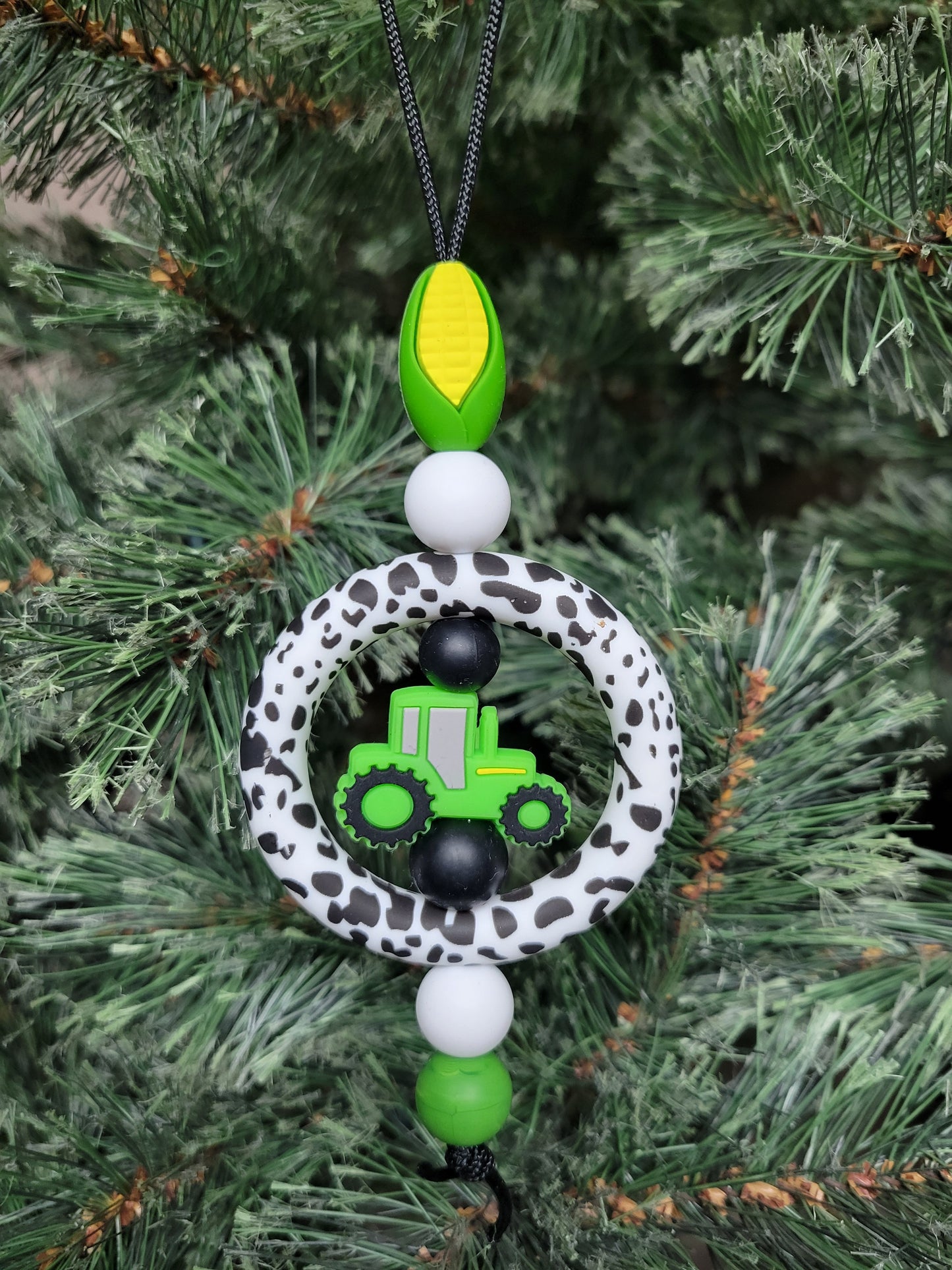 Green Tractor Christmas Tree Ornament