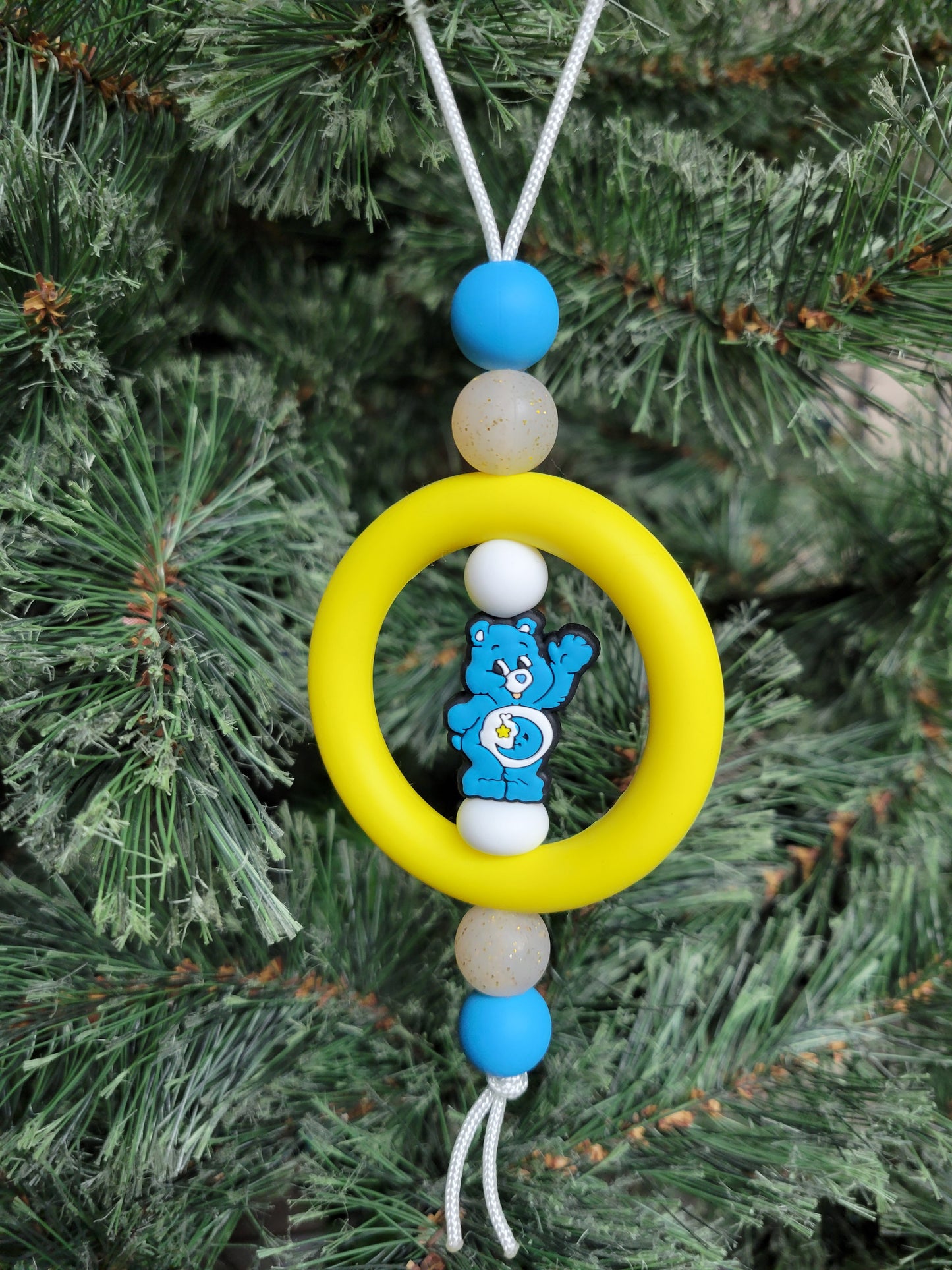 Blue Nighttime Bear Christmas Tree Ornament