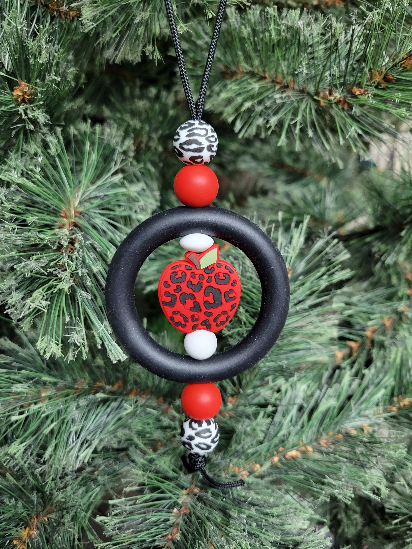 Red Leopard Apple Christmas Tree Ornament