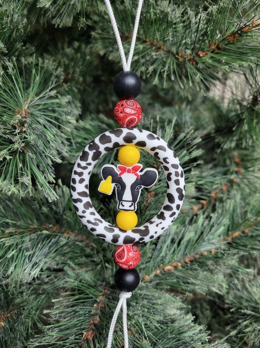 Red Cow Christmas Tree Ornament