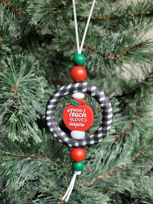 Teach Love Inspire Christmas Tree Ornament
