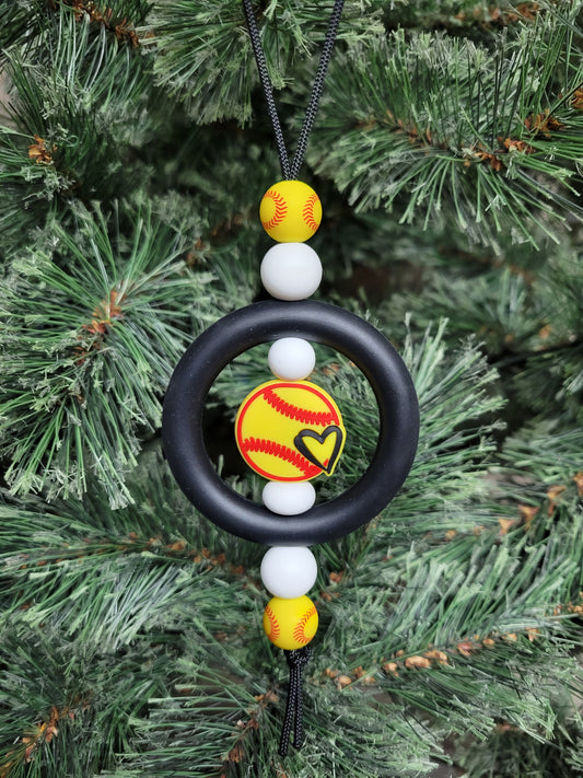 Softball Christmas Tree Ornament