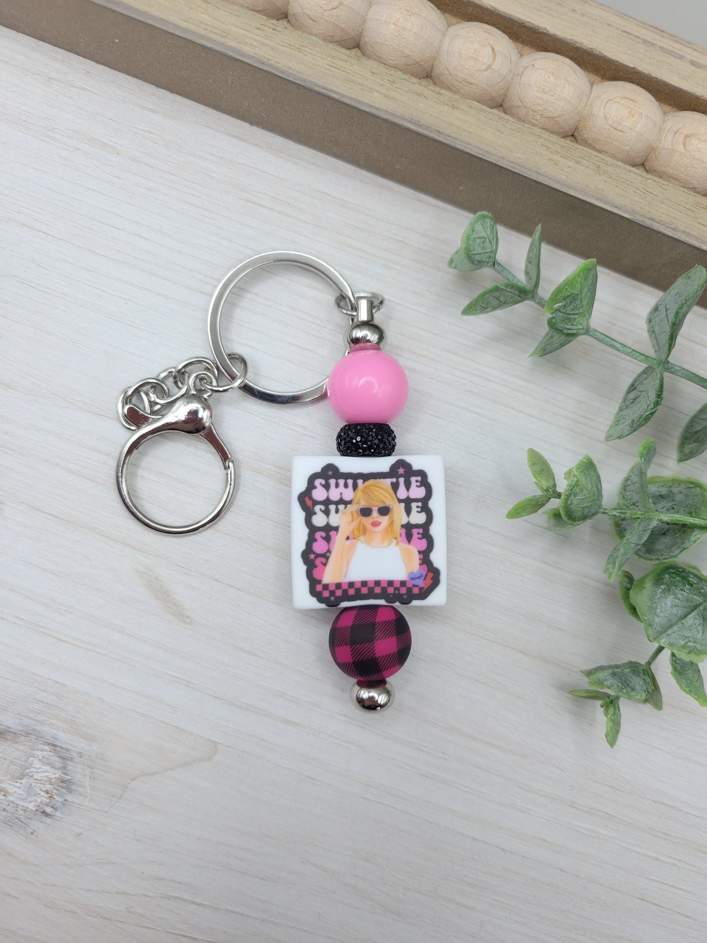 Pink Swiftie Barbell Keychain