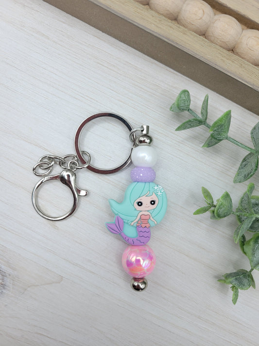 Pastel Mermaid Barbell Keychain