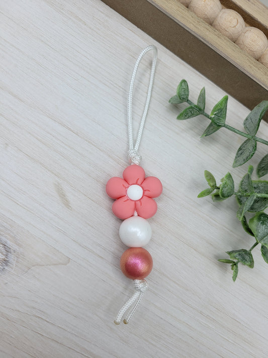 Coral Flower Zipper Pull