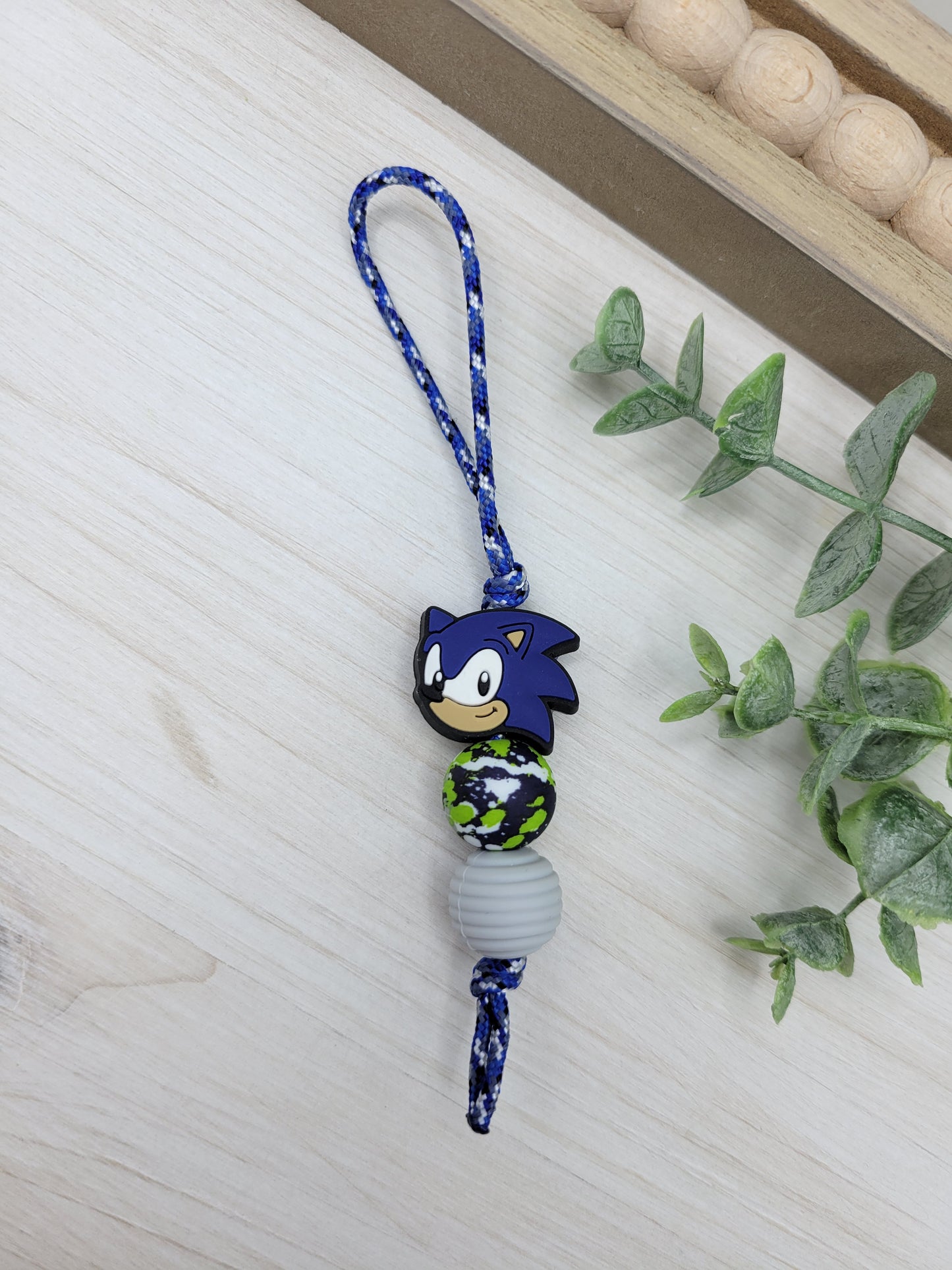 Small Blue Hedgehog Zipper Pull