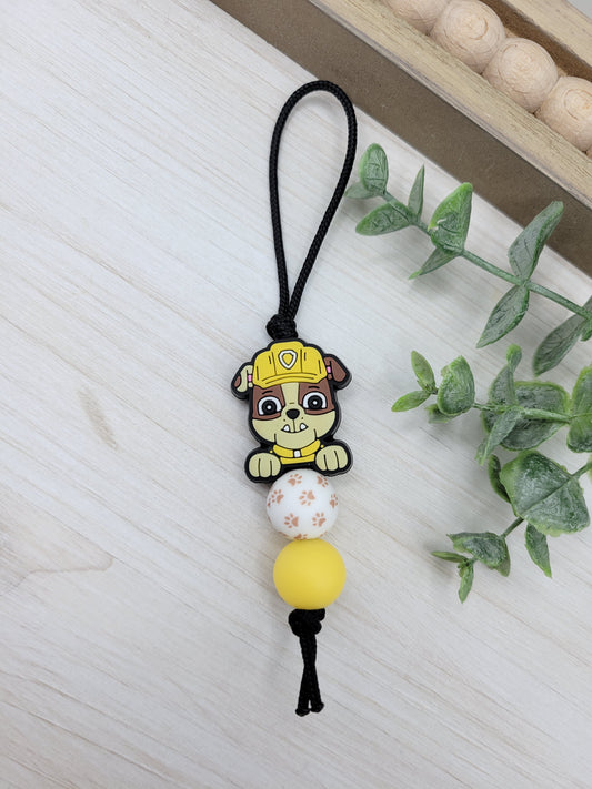 Construction Pup Zipper Pull