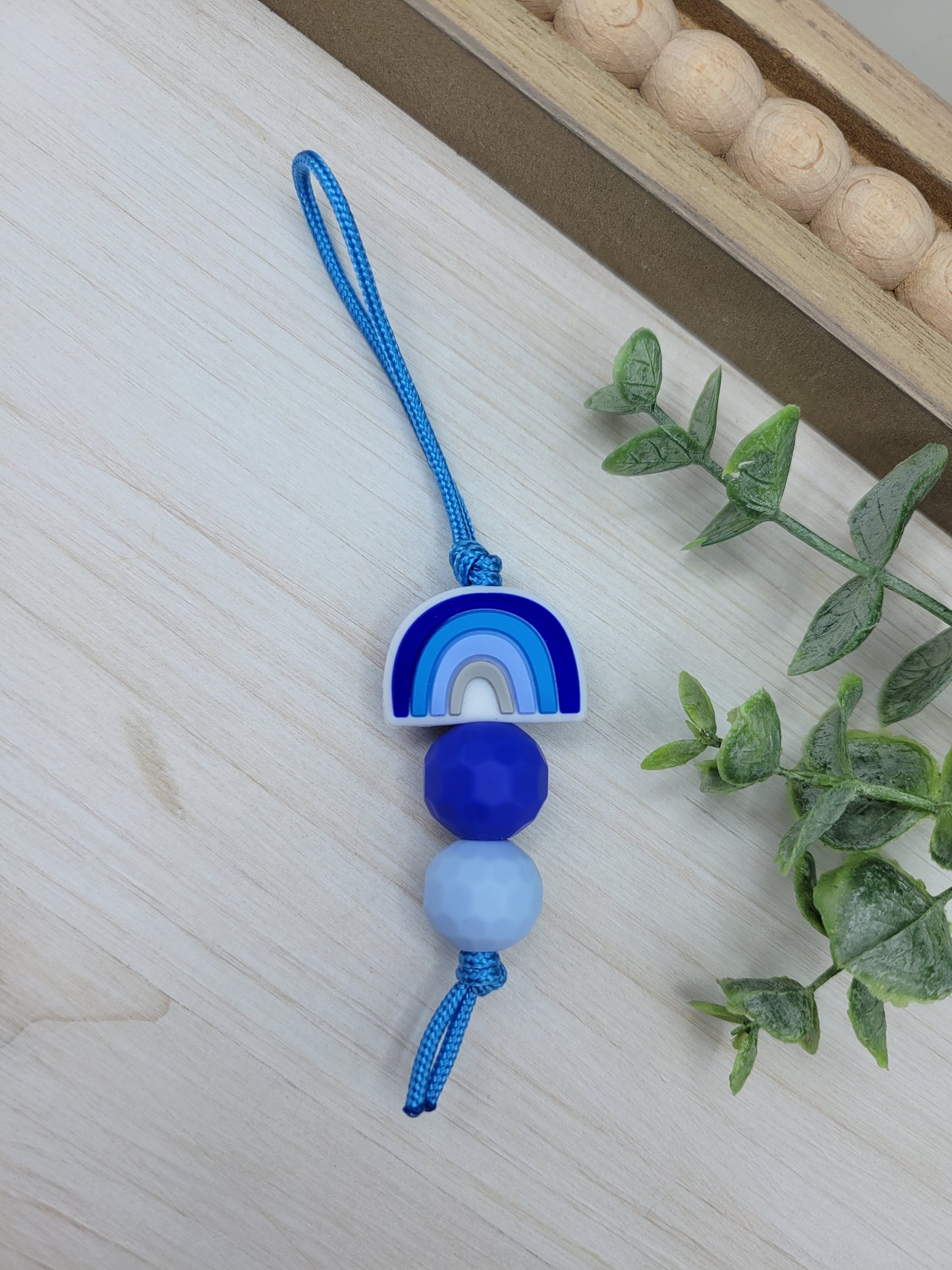 Blue Rainbow Zipper Pull