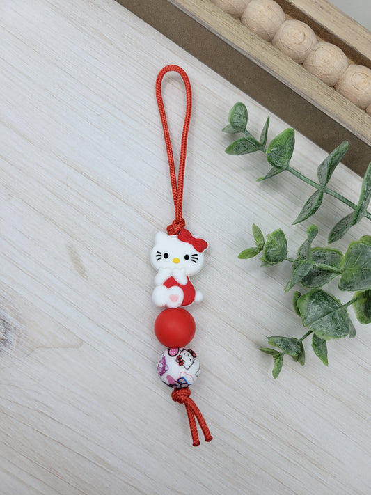 Red Kitty Zipper Pull