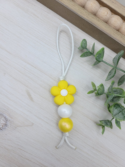 Yellow Flower Zipper Pull