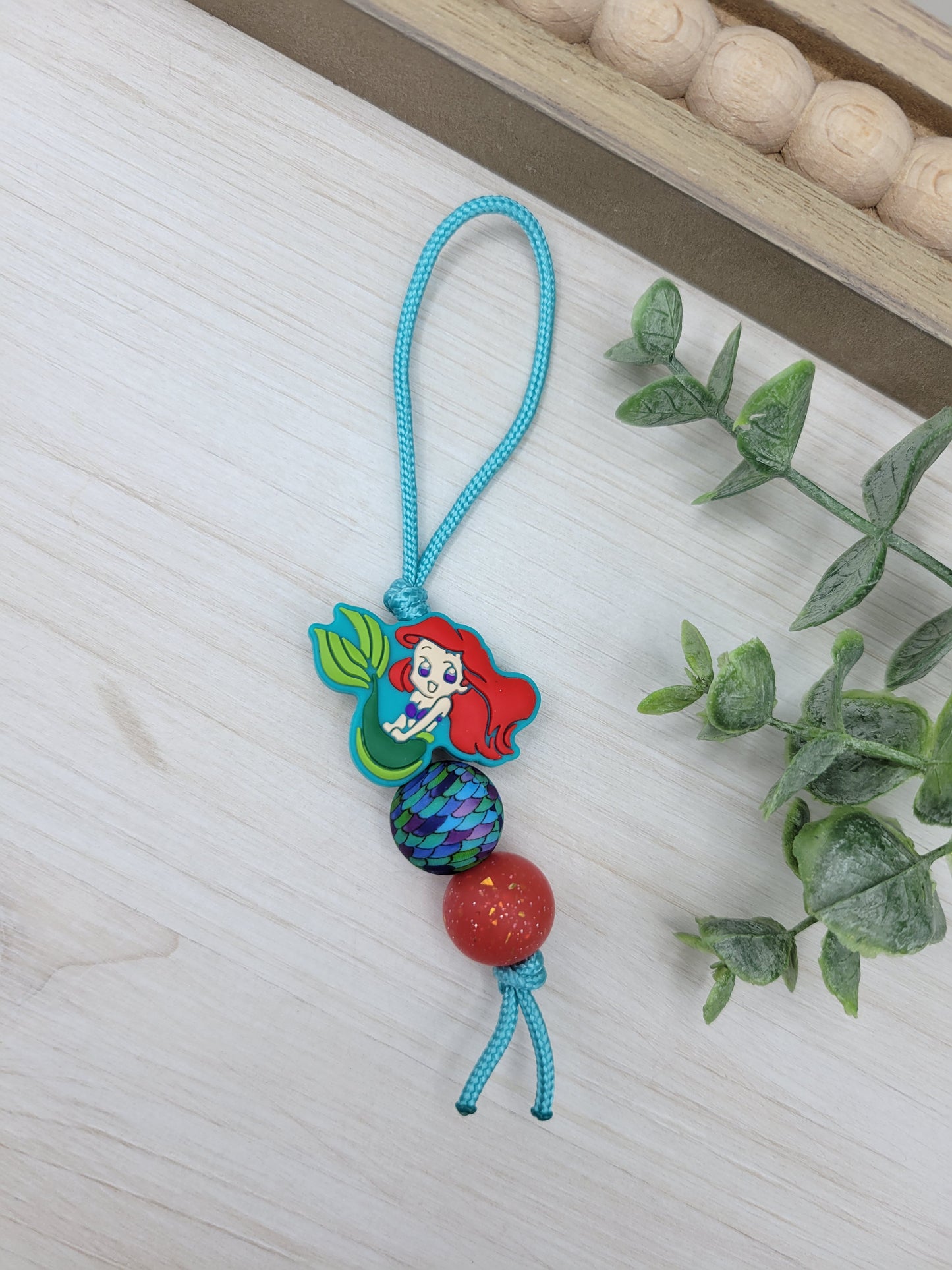 Red Haired Mermaid Zipper Pull