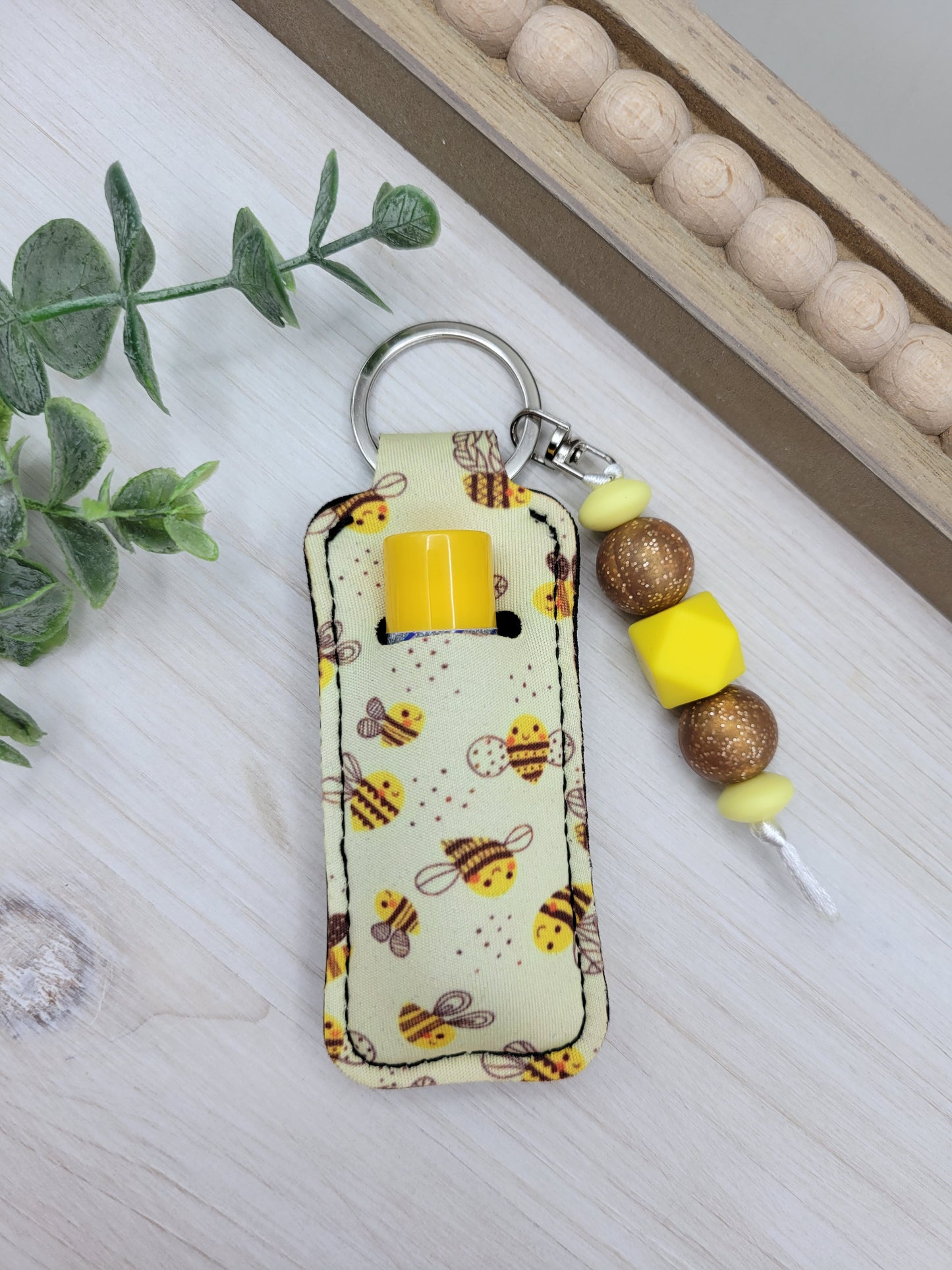 Yellow Bee Chapstick Holder