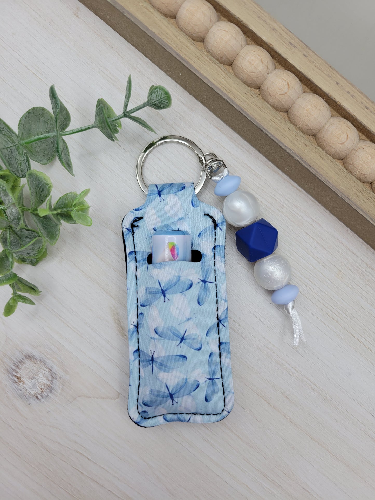 Blue Dragonfly Chapstick Holder