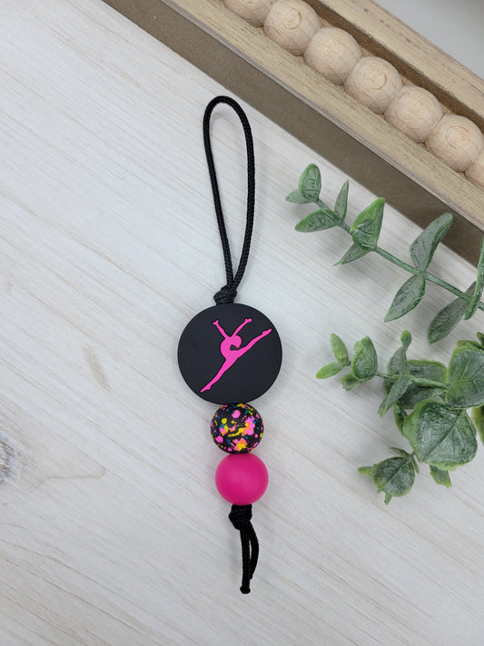 Hot Pink Dancer Zipper Pull