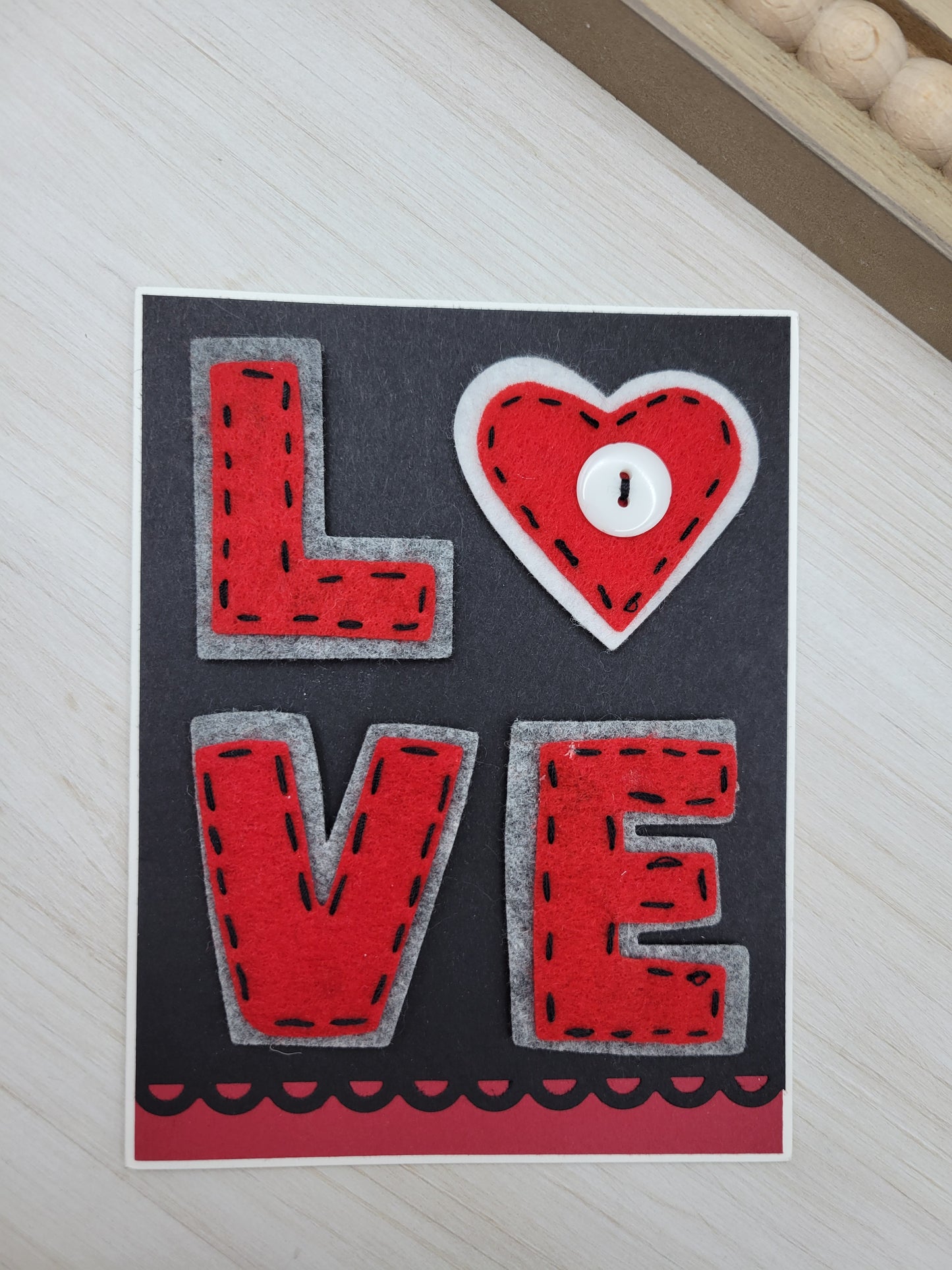 Felt Love Letters Valentine Greeting Card