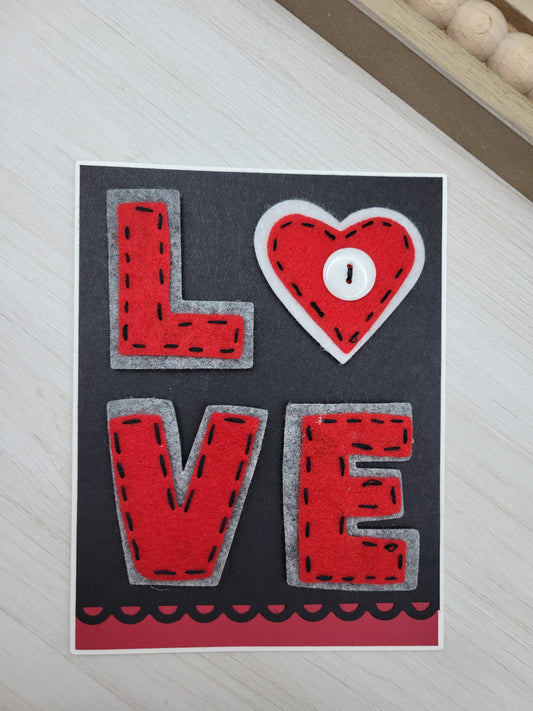 Felt Love Letters Valentine Greeting Card