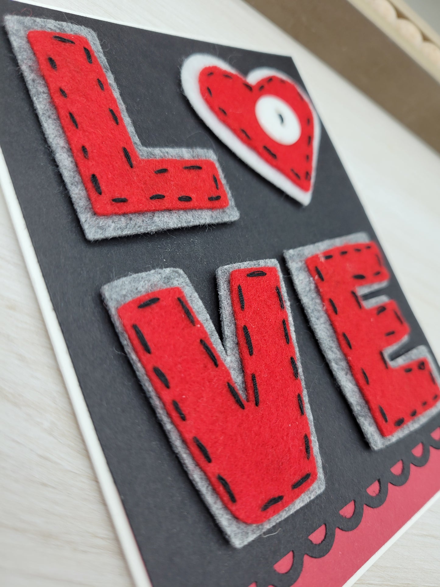 Felt Love Letters Valentine Greeting Card