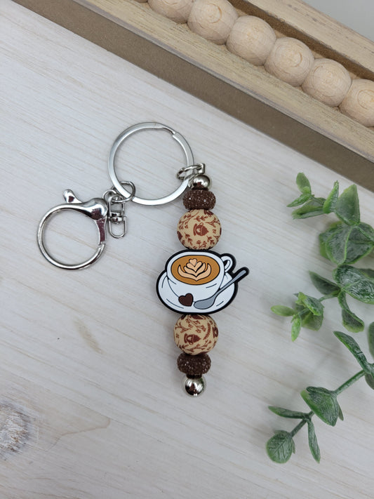 Coffee Mug Barbell Keychain