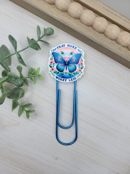 Pray More, Worry Less Jumbo Paperclip