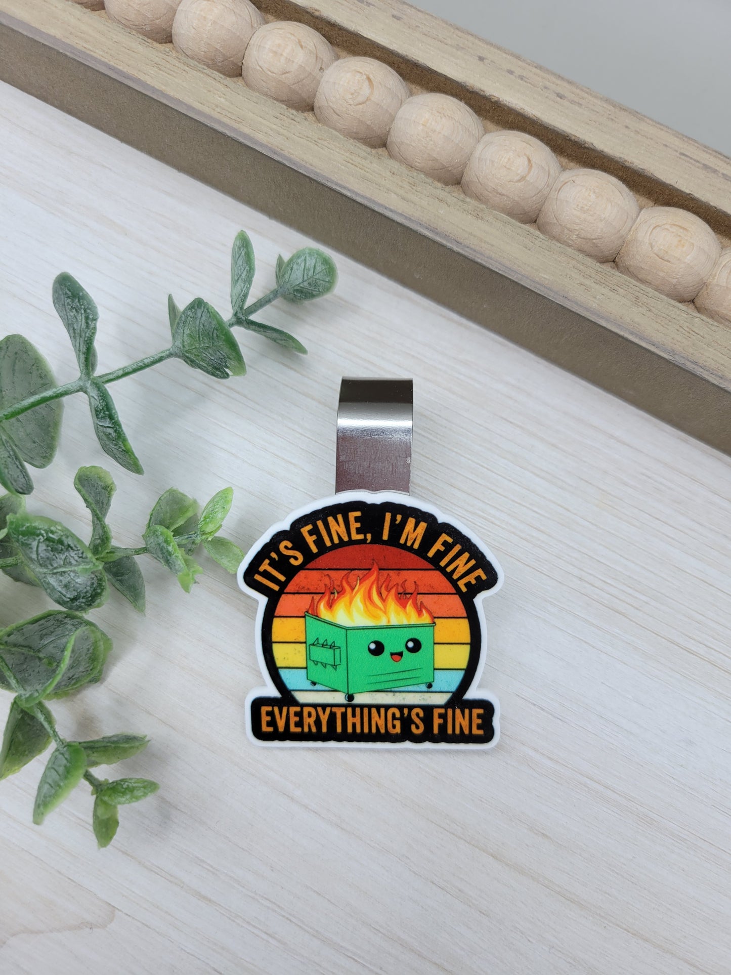 Dumpster Fire Car Sun Visor Clip