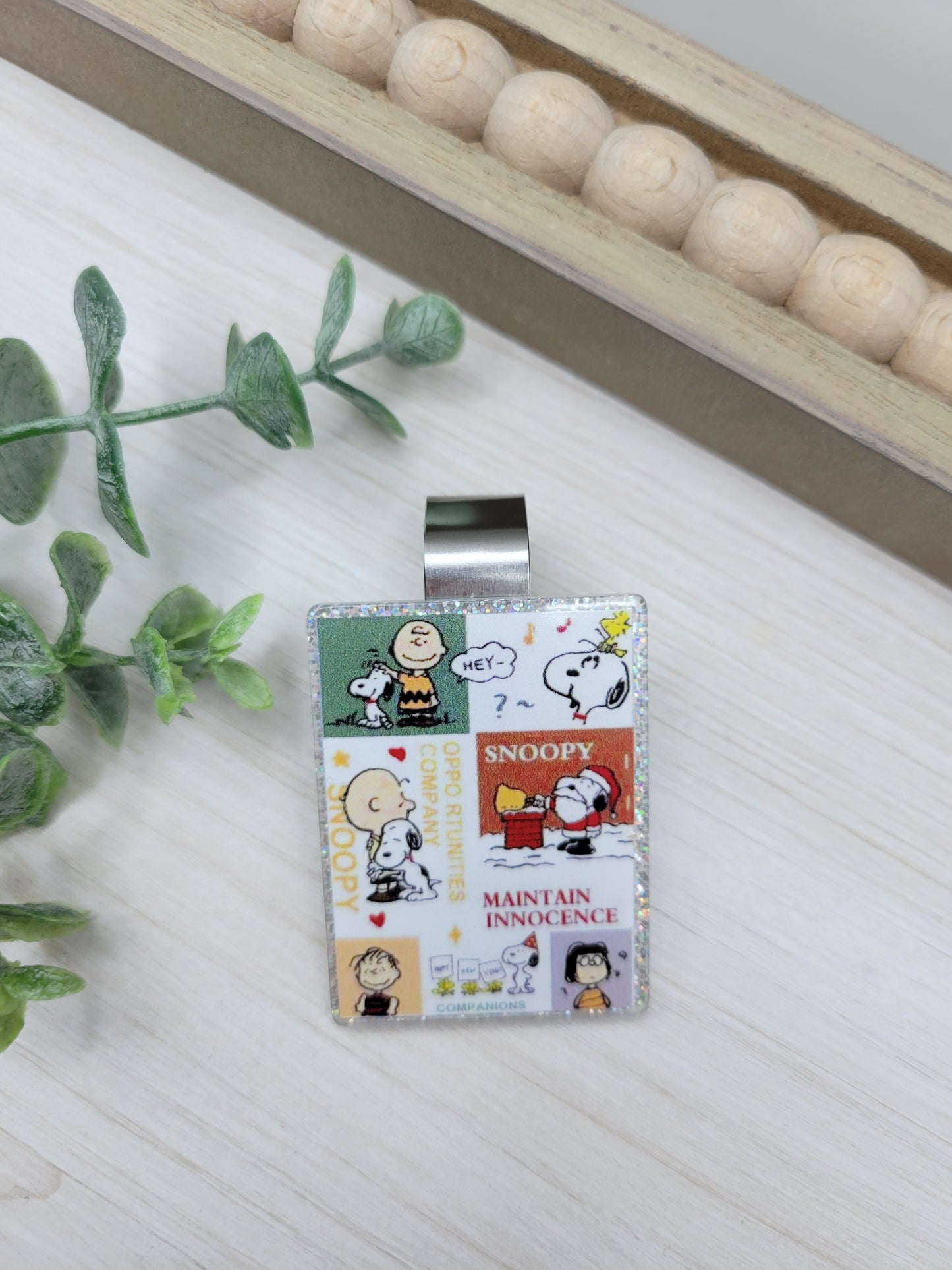 White Dog Car Sun Visor Clip