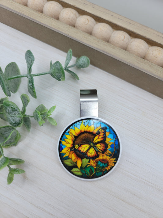 Sunflower & Butterfly Car Sun Visor Clip