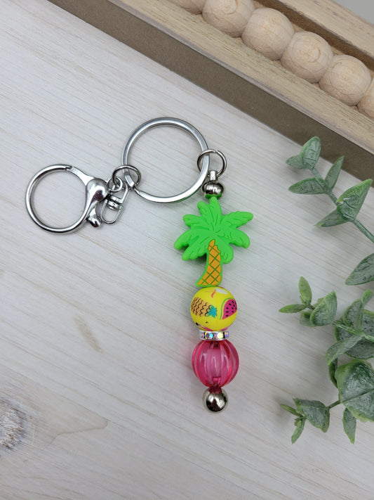 Palm Tree Barbell Keychain