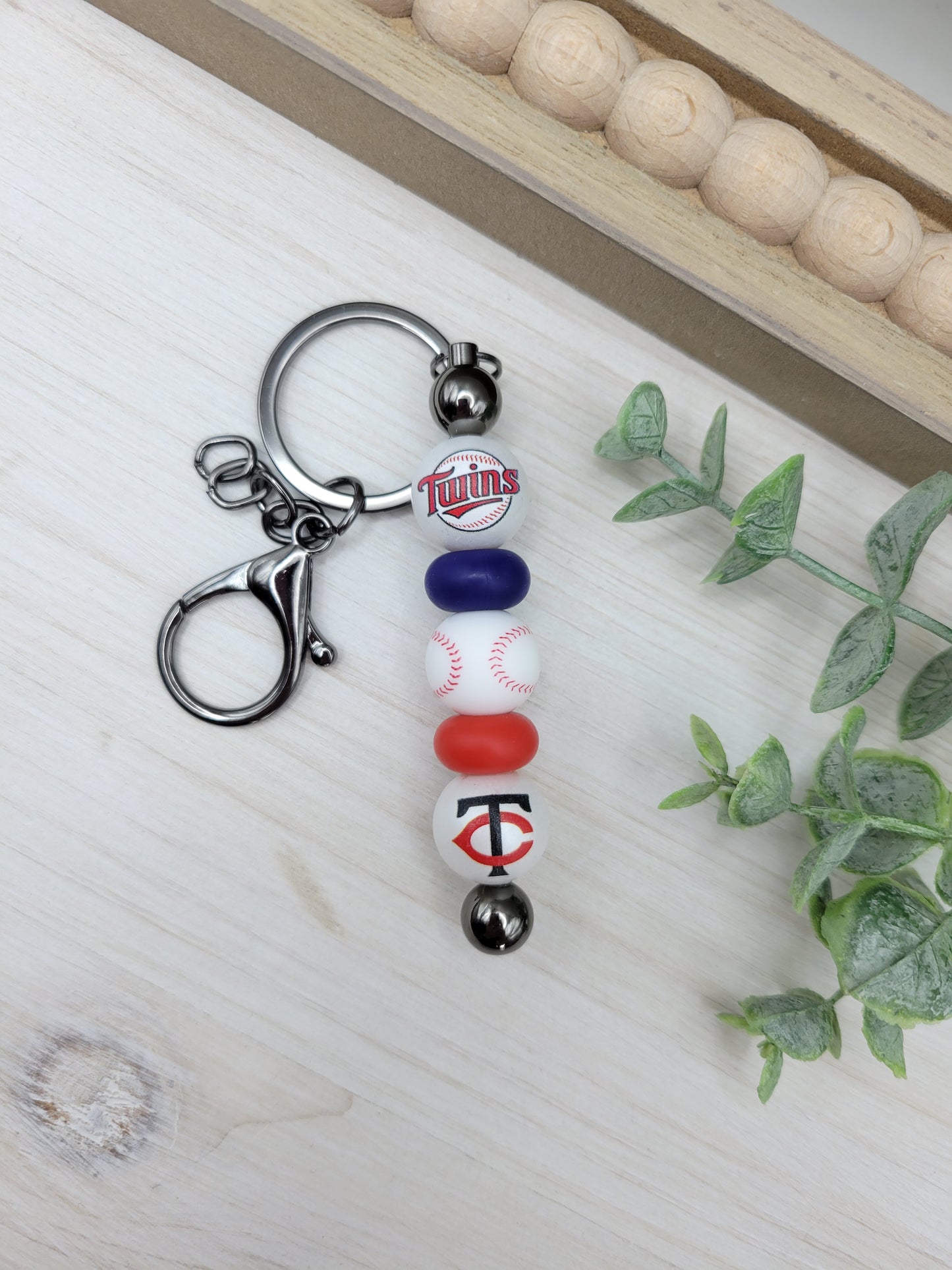 MN Baseball Barbell Keychain