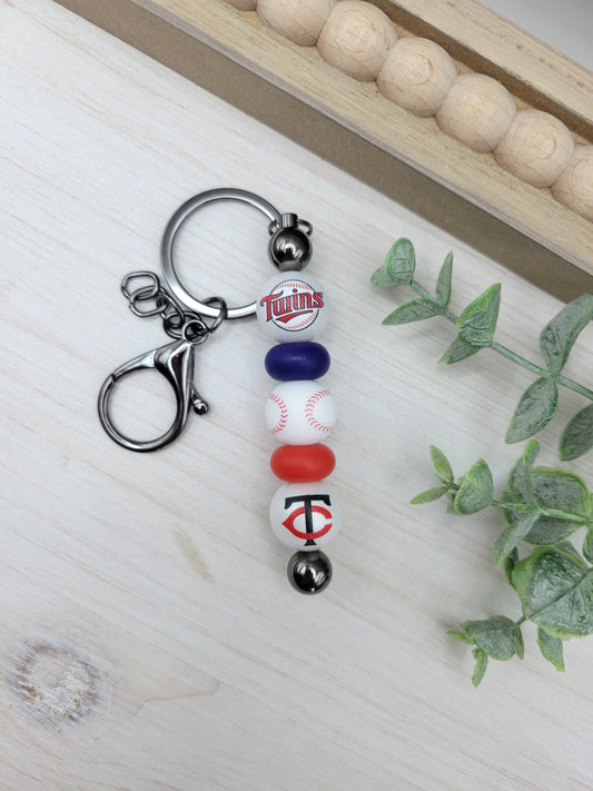 MN Baseball Barbell Keychain