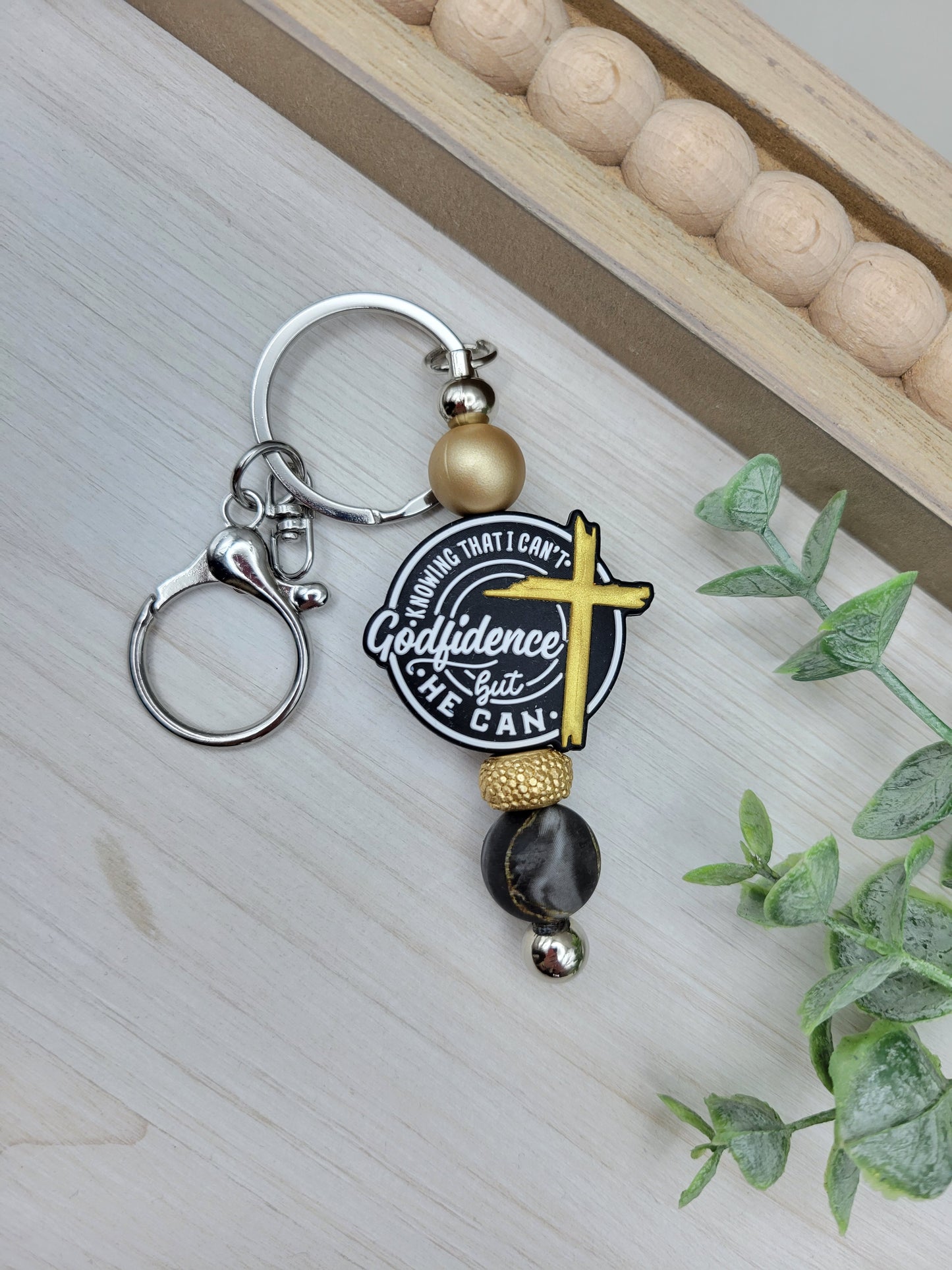 Godfidence Barbell Keychain