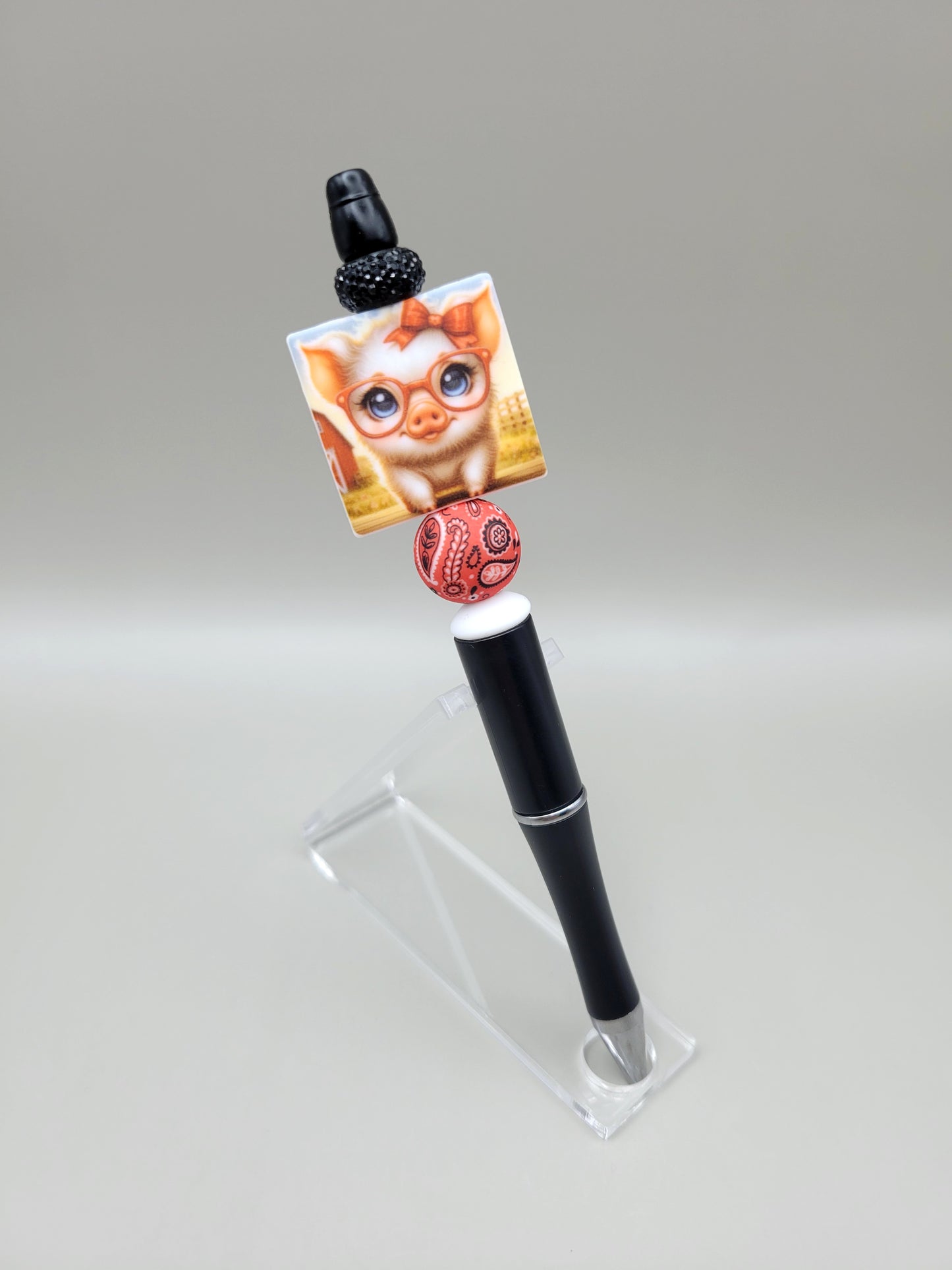 Cute Pig with Glasses Pen