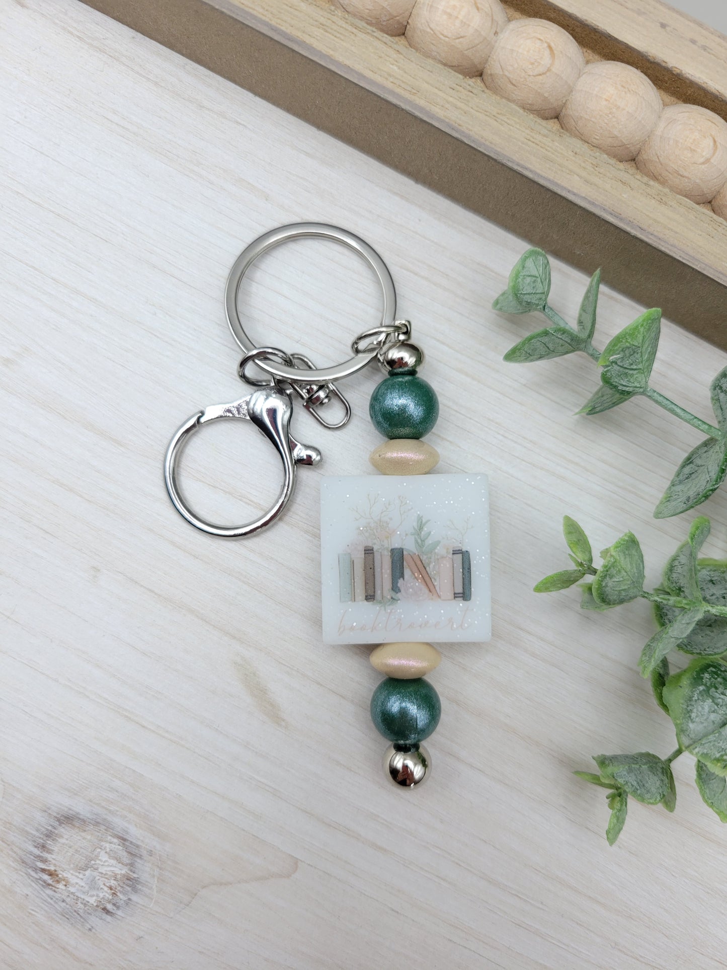 Booktrovert Barbell Keychain