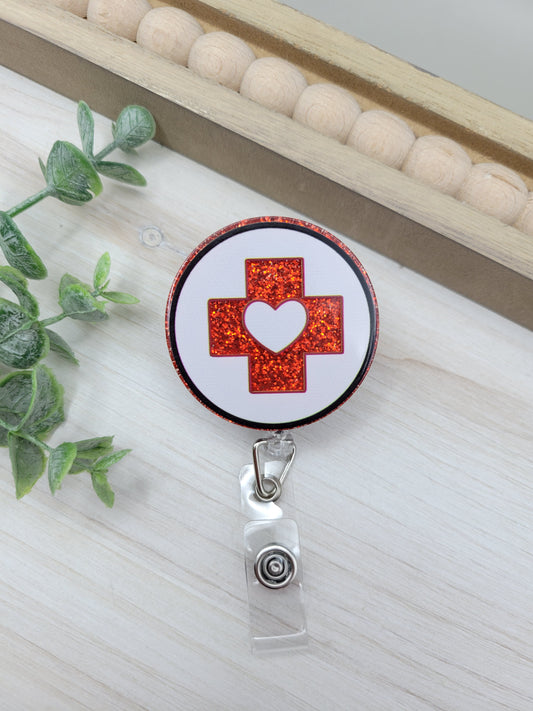 Red Cross Medical Symbol Badge Reel