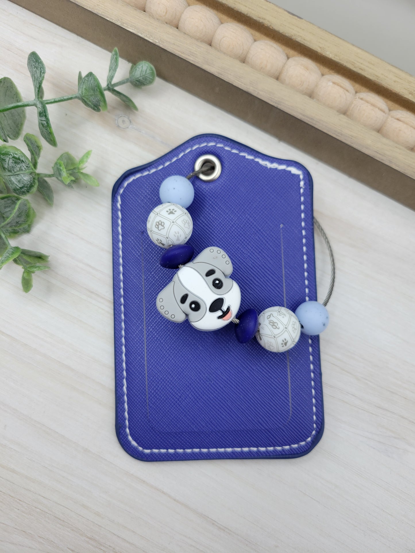 Blue Puppy Luggage Tag