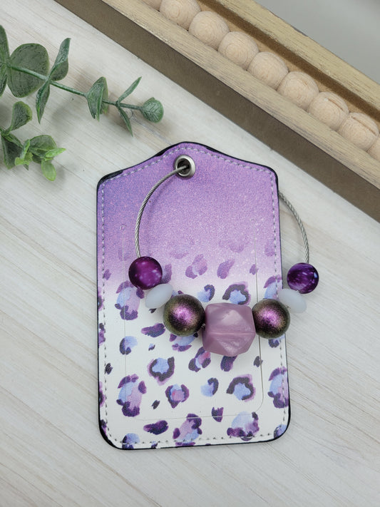 Purple Ombre Leopard Luggage Tag