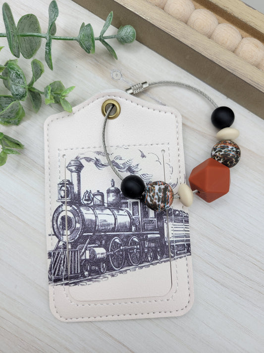 Vintage Train Luggage Tag