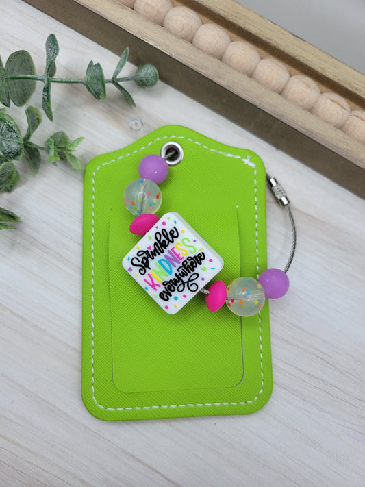 Green Sprinkle Kindness Luggage Tag