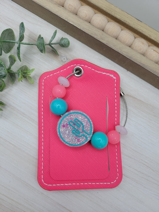Pink Cactus Luggage Tag