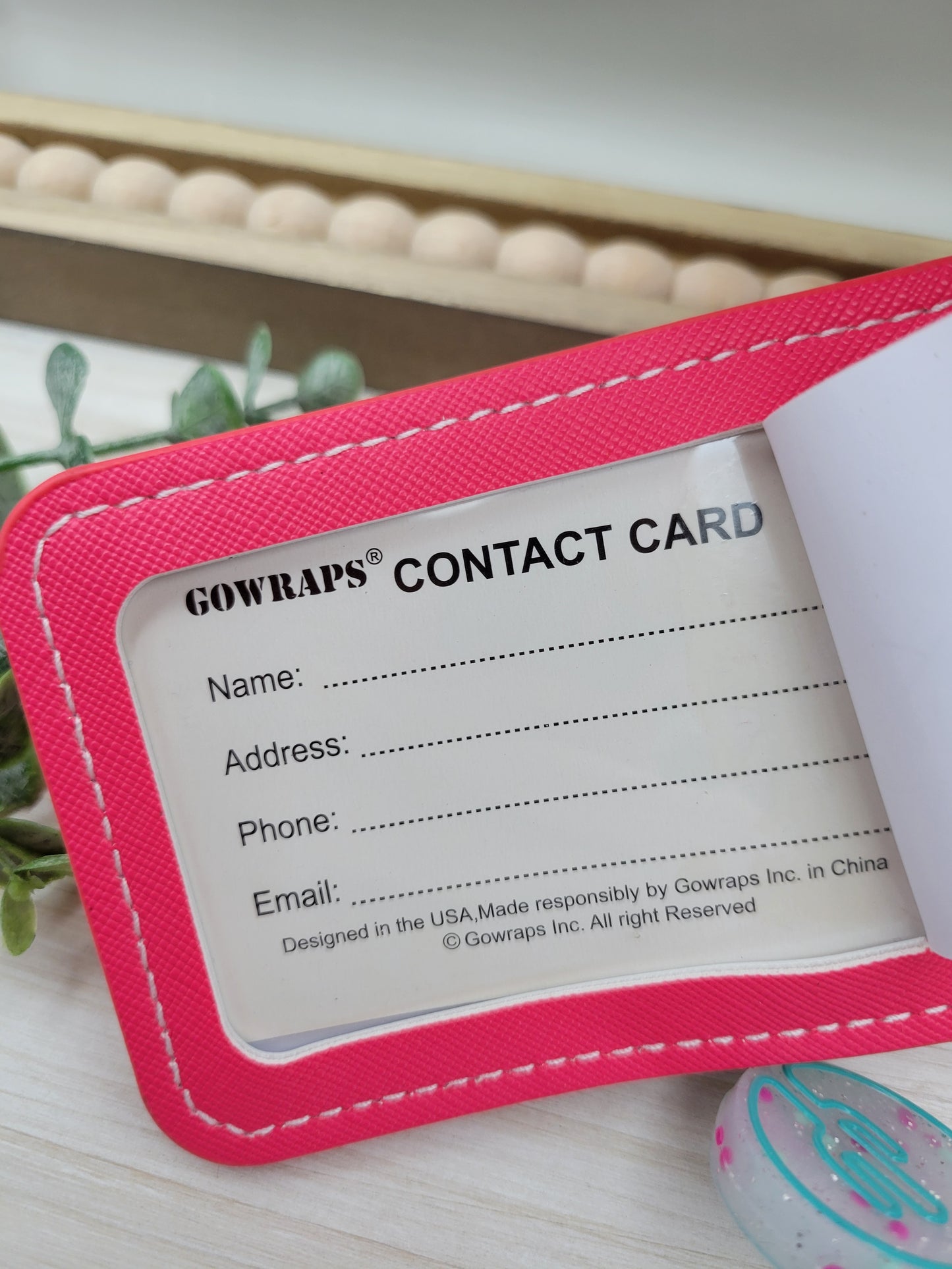 Pink Cactus Luggage Tag