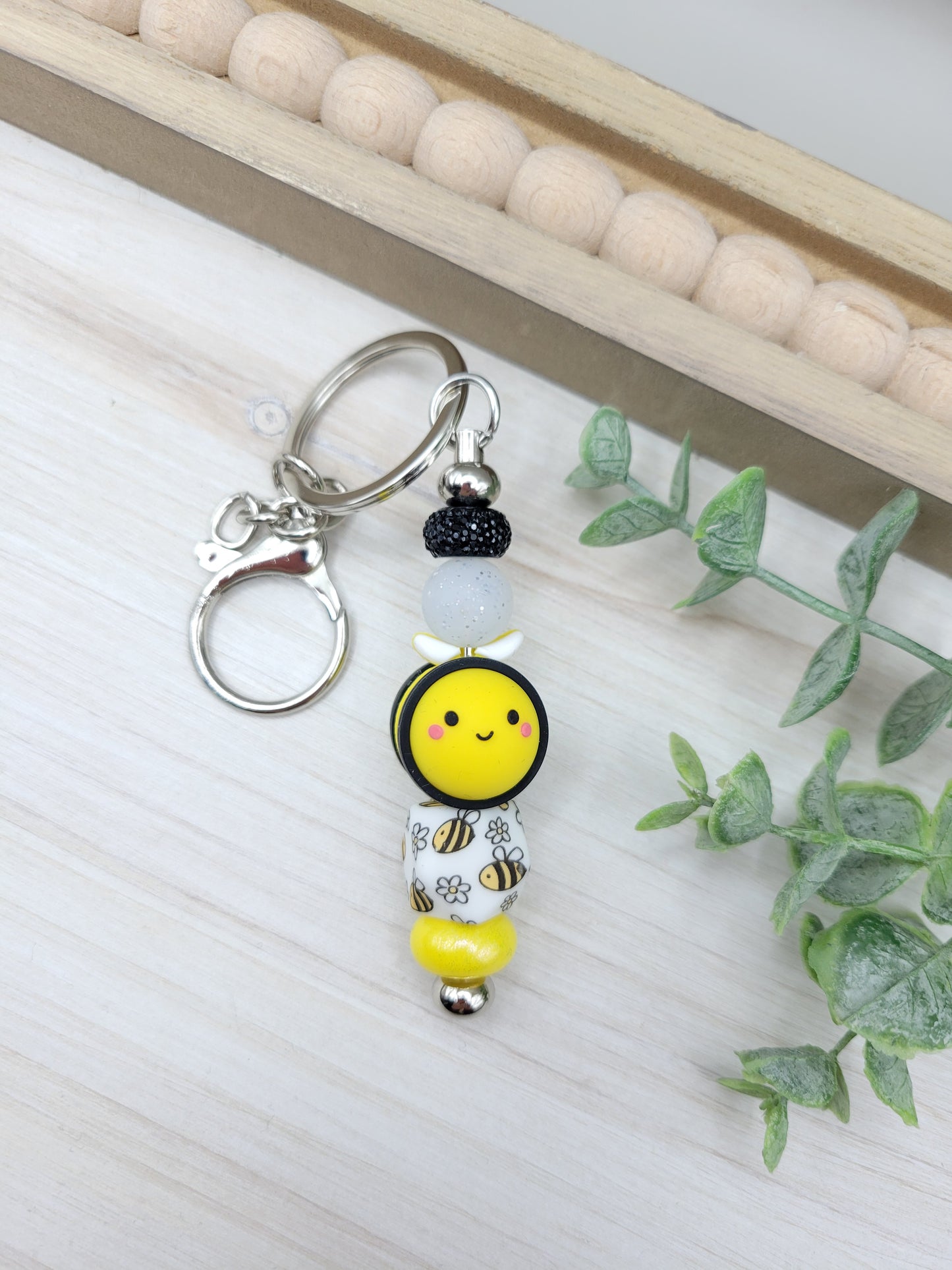 Chubby Bee Barbell Keychain