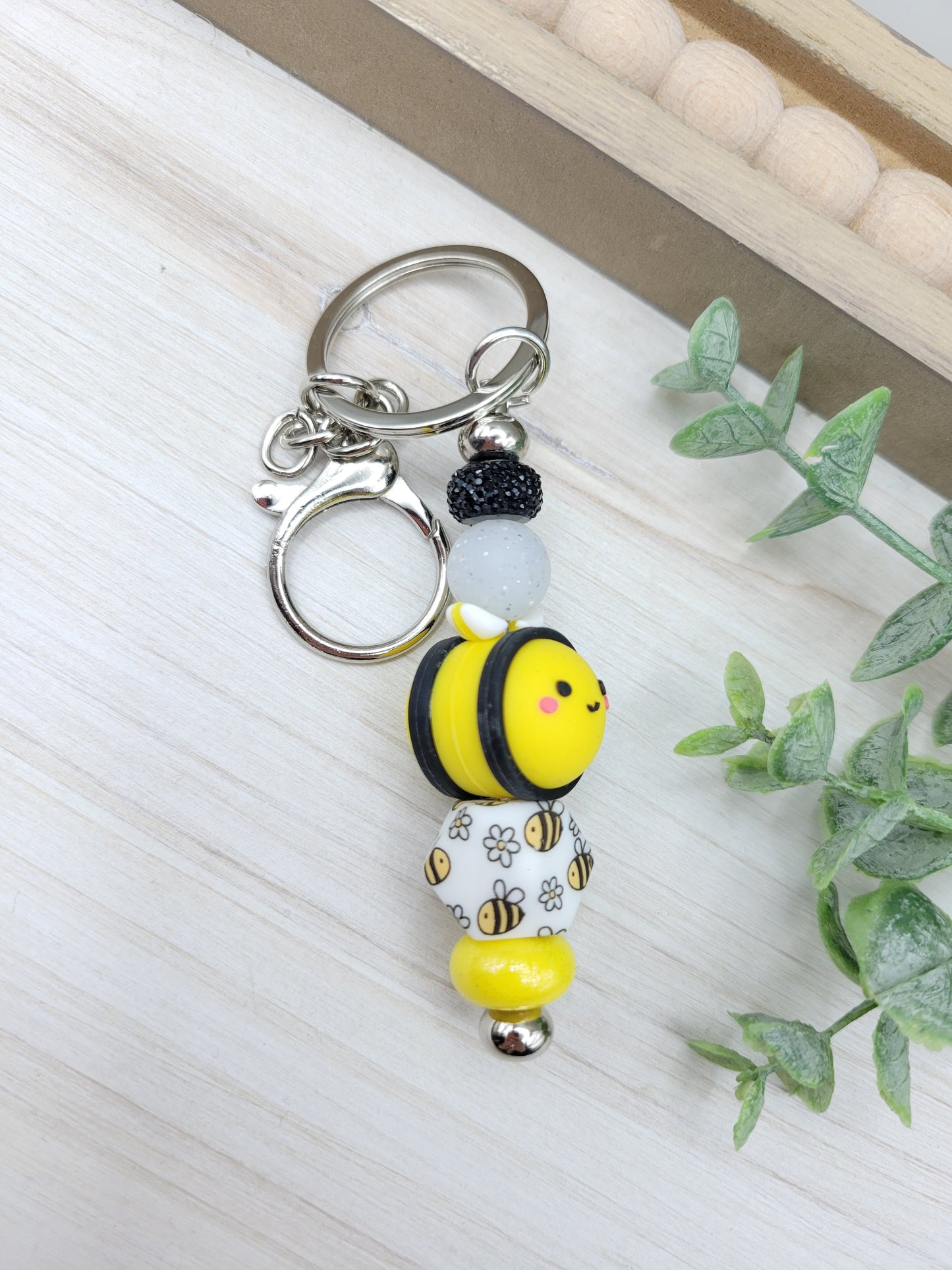 Chubby Bee Barbell Keychain