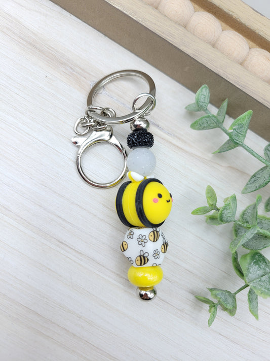 Chubby Bee Barbell Keychain