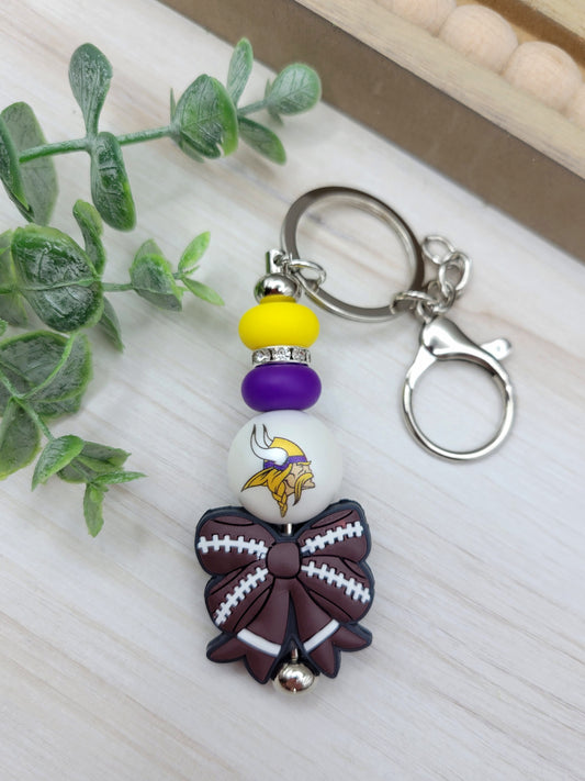 MN Football w/ Big Bow Barbell Keychain