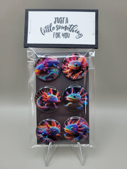 Neon Axolotl Magnets